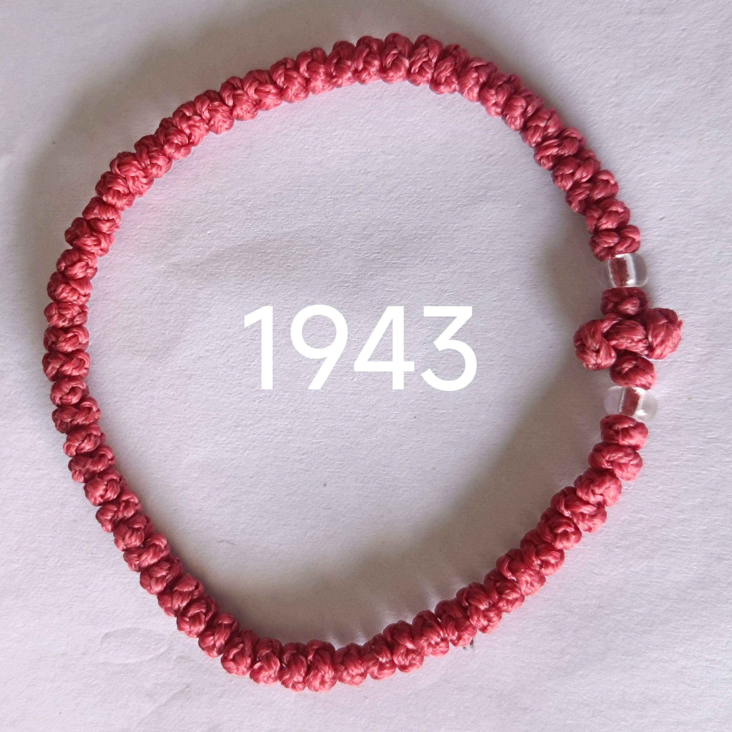 66 Knot wax rope  Prayer bracelet NO1943