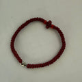 66 Knot wax rope red Prayer bracelet with alloy clasp