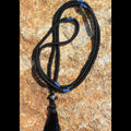 300 Knot Satin Prayer Rope with Tassel - blue beads