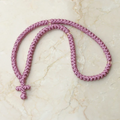 100-knot Greek Prayer Rope - Mauve Satin