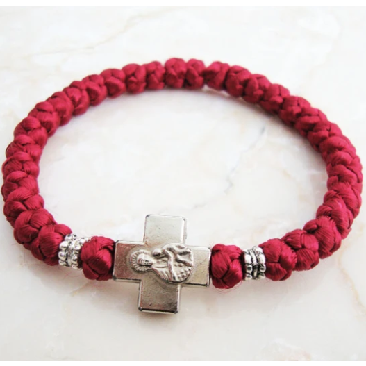 33 konts Mauve Satin Wrist Prayer Rope