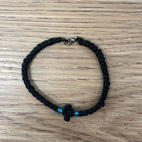 66 Knot wax rope Prayer bracelet with alloy clasp